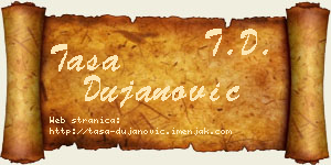 Tasa Dujanović vizit kartica